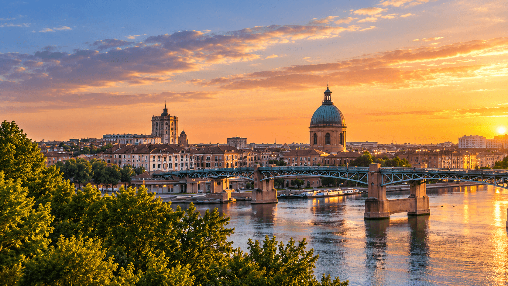 Toulouse au coucher du soleil
