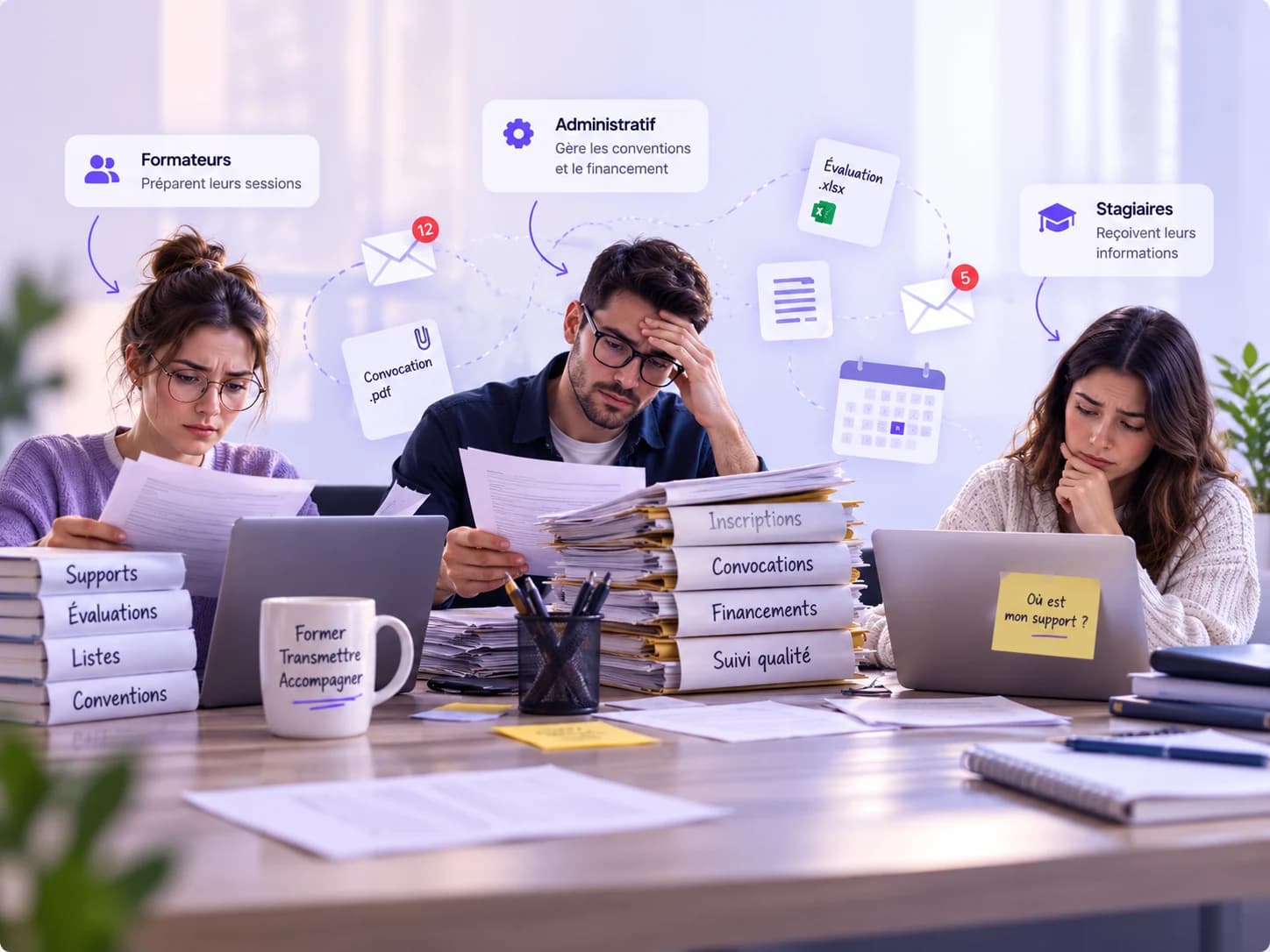 Un organisme de formation dont les intervenants, l'administratif et les stagiaires ne partagent aucun outil